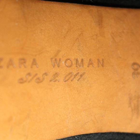 Sexy ZARA Perforated Cut Out Suede Platform Sky High Stiletto Peep Heels Shoes - Picture 6 of 7